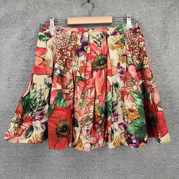 Red Valentino Women's IT 46/US 10 Multicolor Floral Print Zip Closure Mini Skirt - Picture 1 of 8